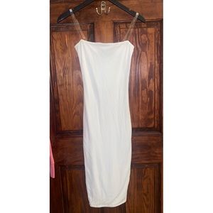 Naked Wardrobe White Midi Dress